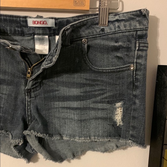 BONGO Blue Distressed Jean Shorts Cut-Off Style - Picture 4 of 10